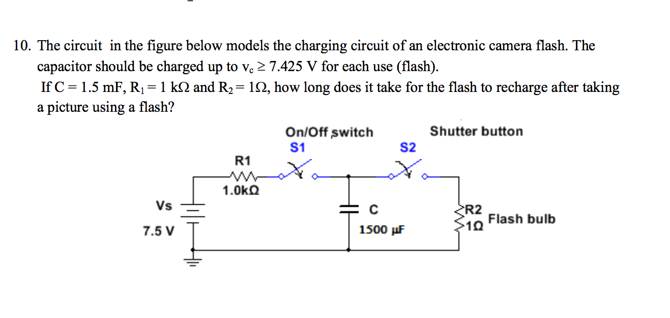 Solved The circuit in the figure below models the charging
