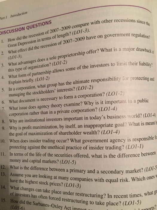 Solved How Did The Recession Of 2007-2009 Compare With Other | Chegg.com