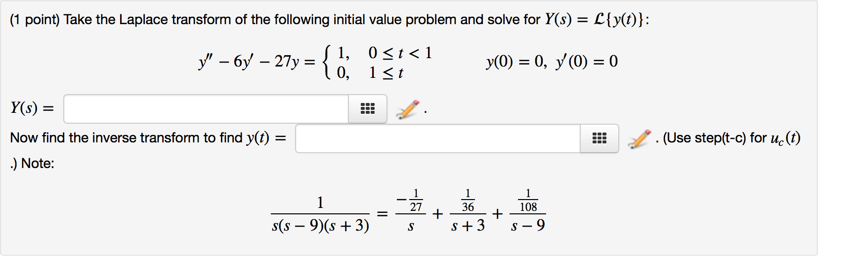 Solved Take The Laplace Transform Of The Following Initial