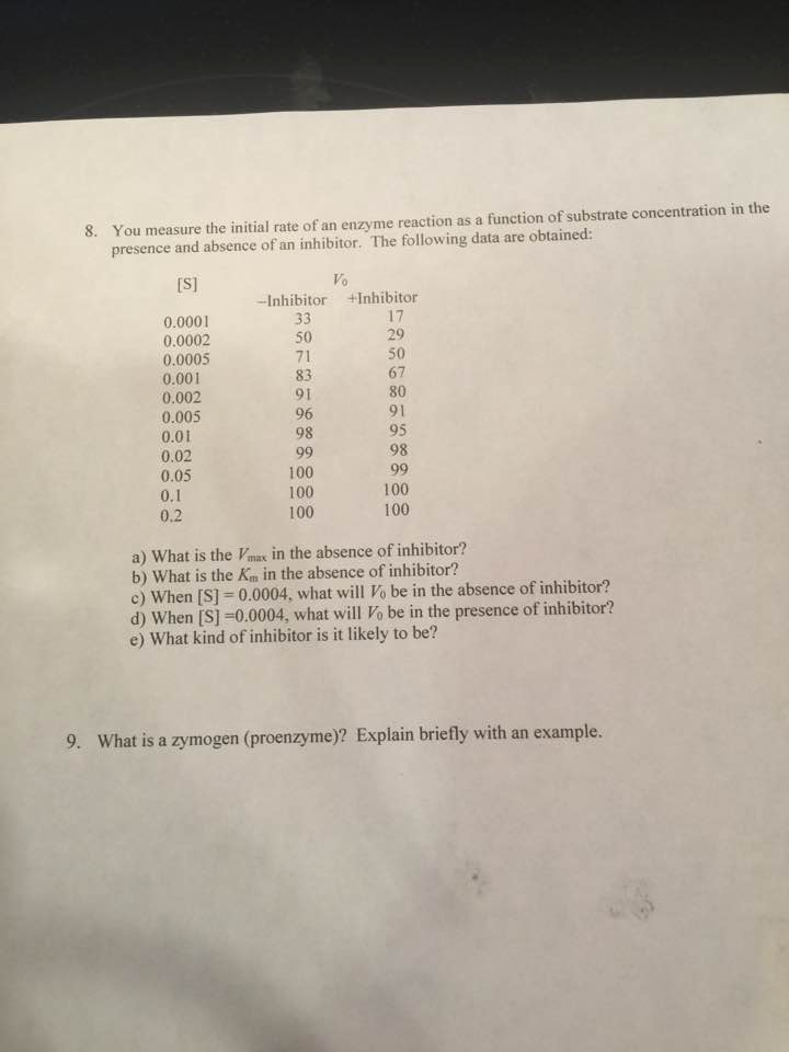 Solved You measure the initial rate of an enzyme reaction as | Chegg.com