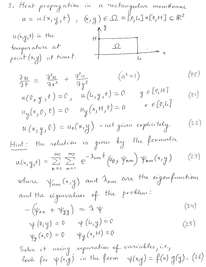 8. Heat propag ation in a zeefau9ulane mun Bran . | Chegg.com