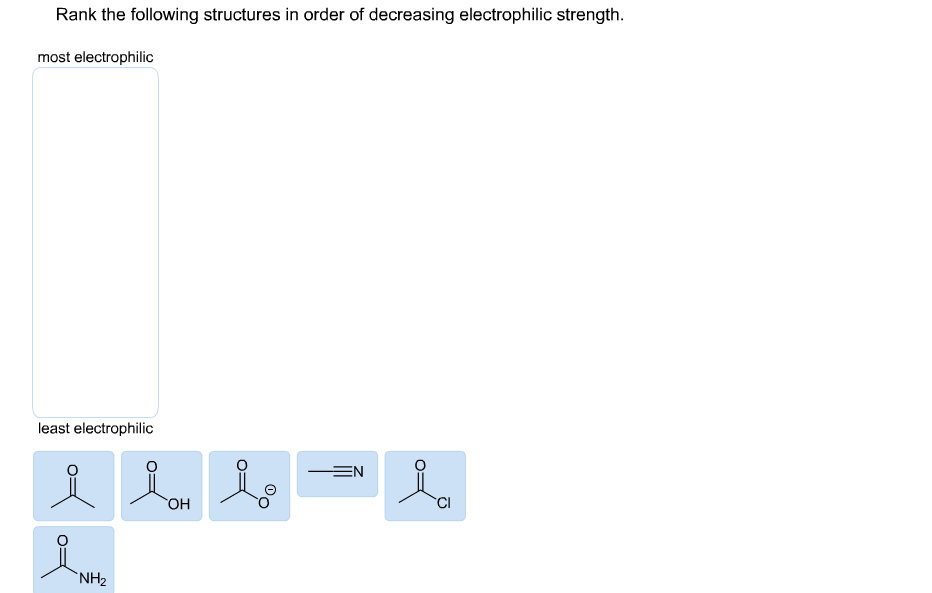 Solved Rank the following structures in order of decreasing | Chegg.com