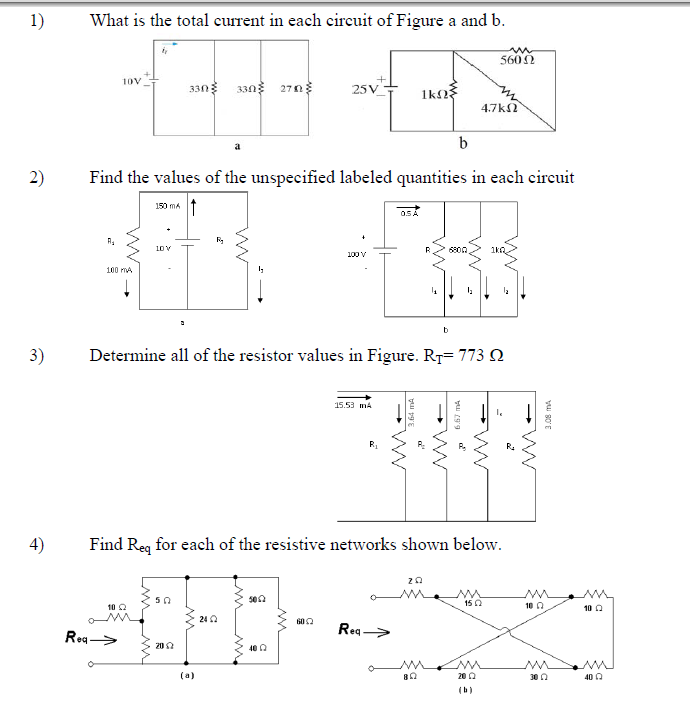 Solved What Is The Total Current In Each Circuit Of Figure A 