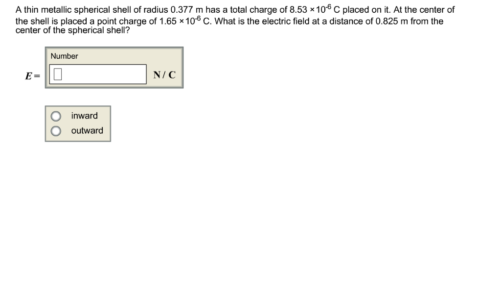 Solved A thin metallic spherical shell of radius 0.377 m has | Chegg.com