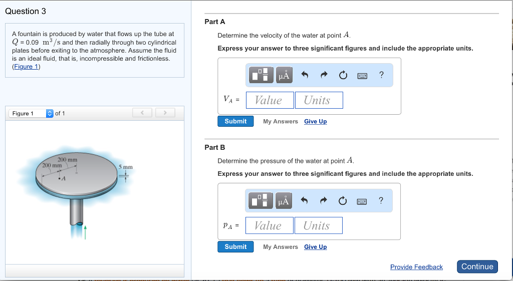 Solved Determine the velocity and pressure of the water at | Chegg.com