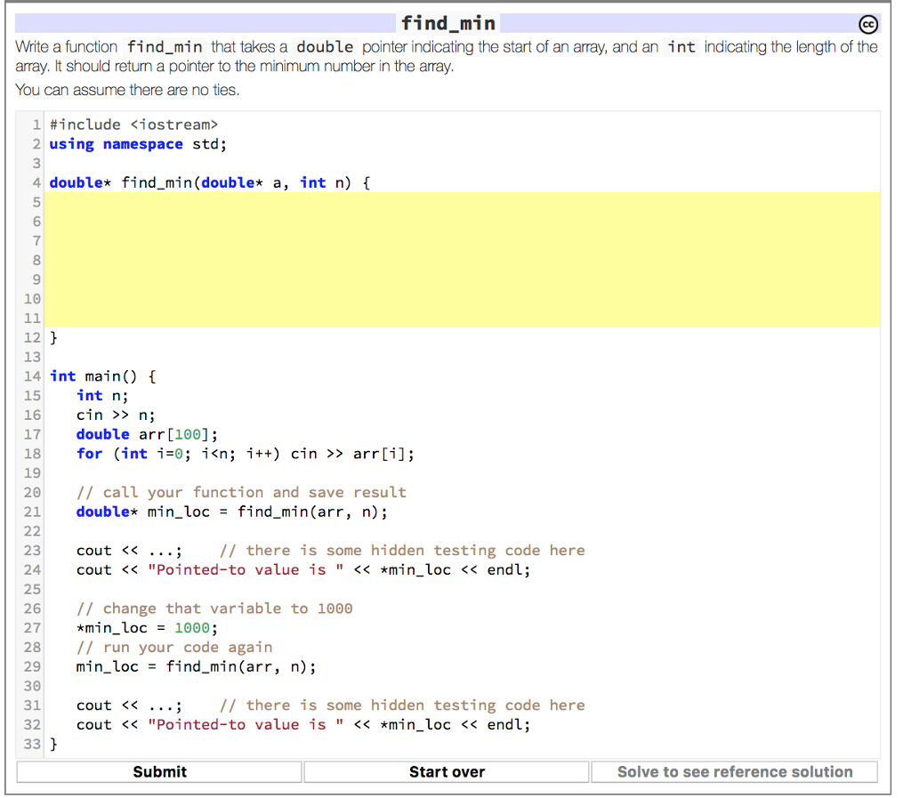 Solved find min Write a function find min that takes a | Chegg.com