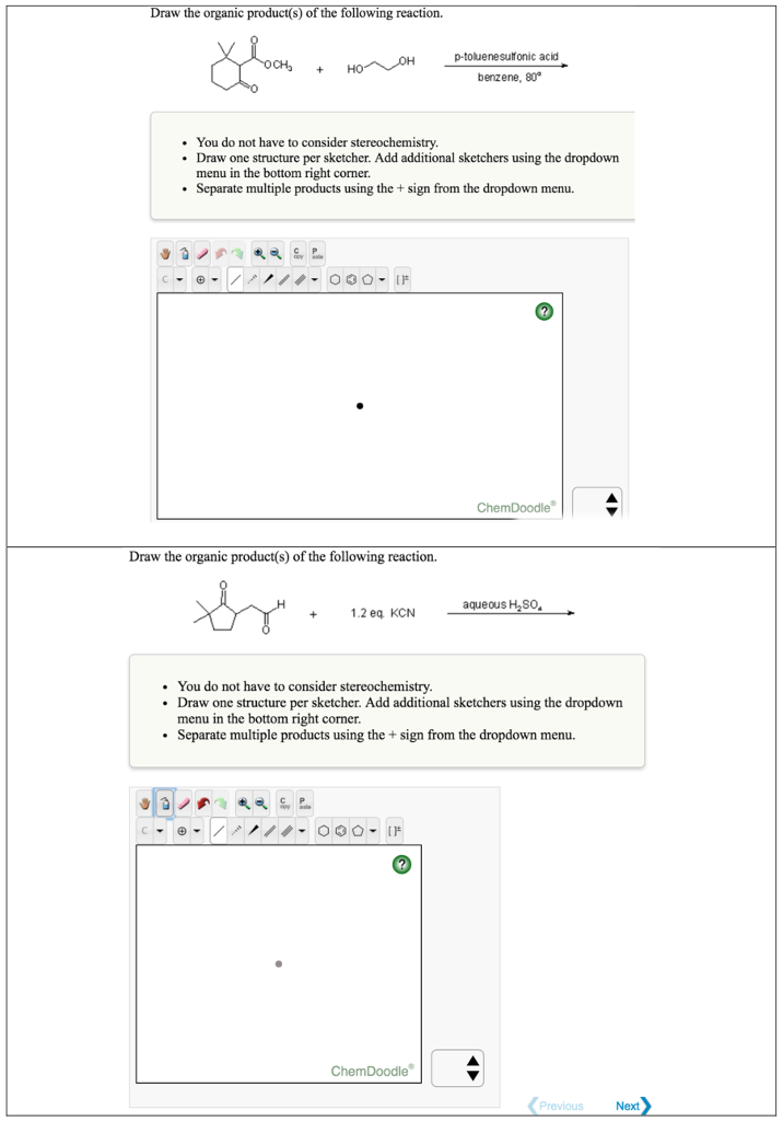 Solved Draw the organic product(s) of the following | Chegg.com