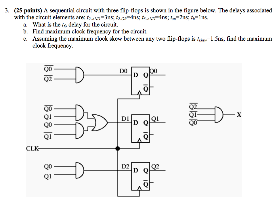 Solved 3. (25 points) A sequential circuit with three | Chegg.com