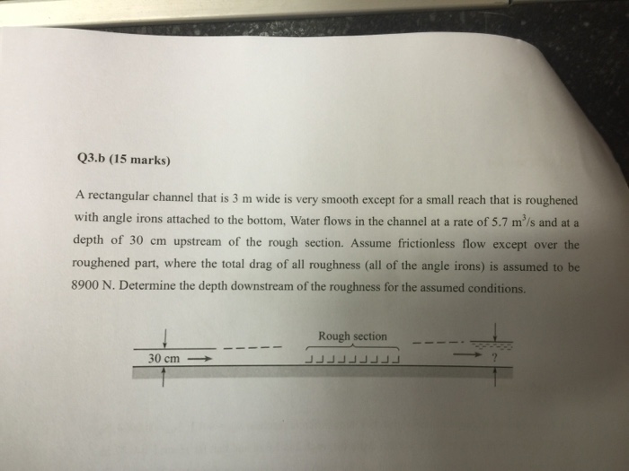 Solved A rectangular channel that is 3 m wide is very smooth | Chegg.com