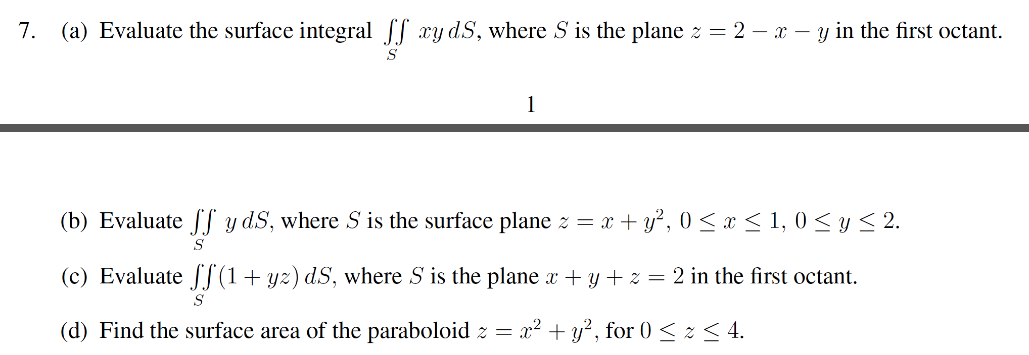 surface integral formula surface integral formula