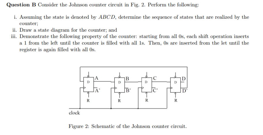 Solved consider the Johnson counter circuit in Fig. 2. | Chegg.com