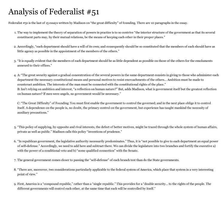 federalist paper 85 summary