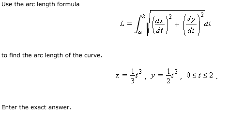 arc length calculus problems and solutions