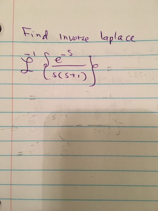 WHAT IS THE INVERSE LAPLACE OF 1 S visual data 7