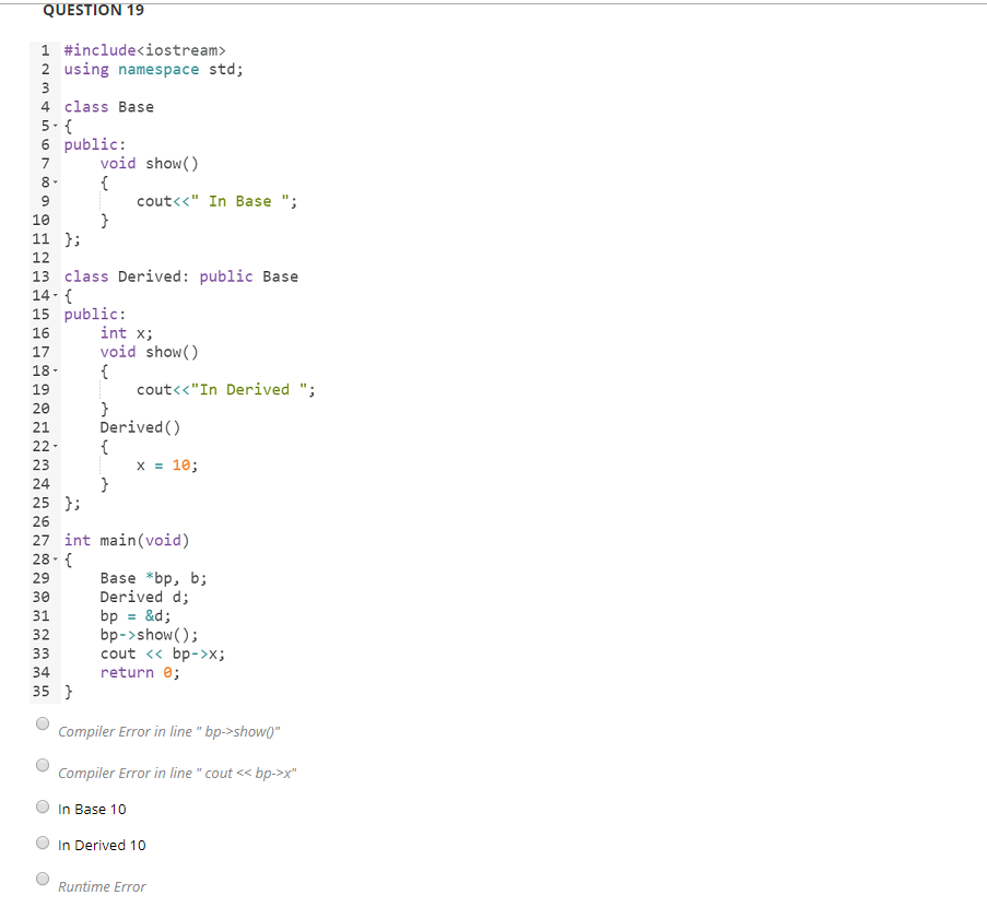 Solved 1 #include«iostream» 2 Using Namespace Std; 4 Class | Chegg.com