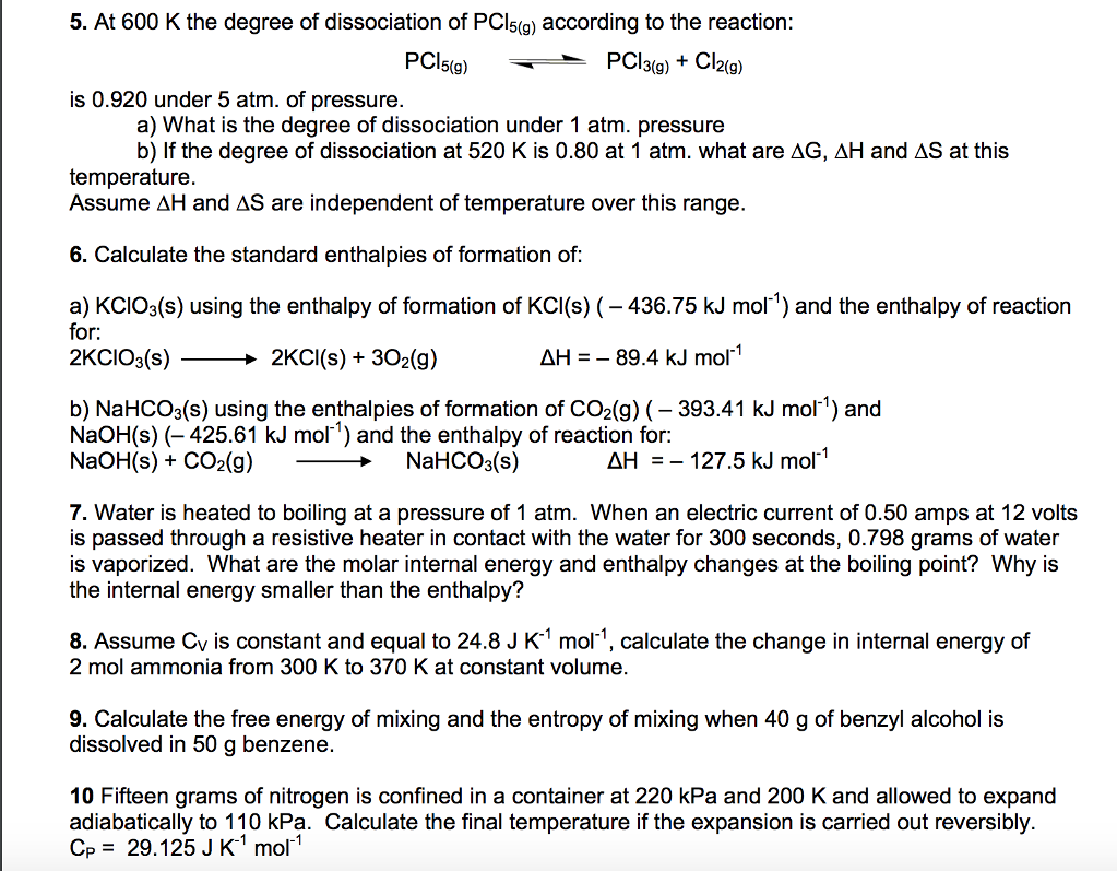 Solved At 600 K the degree of dissociation of PCl_5(g) | Chegg.com