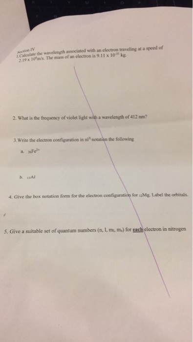 Solved Calculate the wavelength associated with an electron | Chegg.com