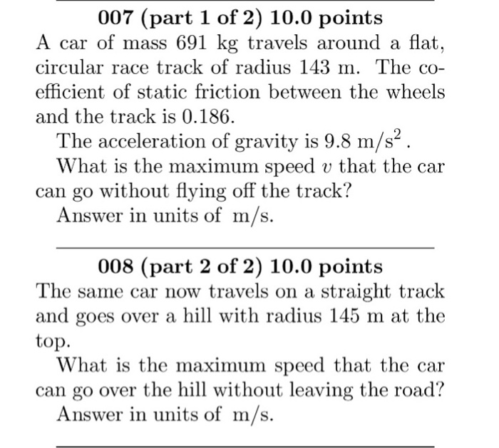 solved-007-part-1-of-2-a-car-of-mass-691-kg-travels-around-chegg