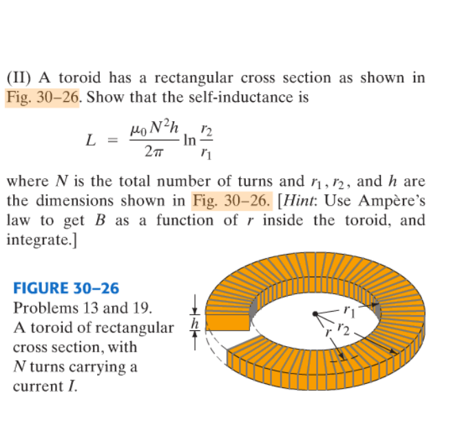 Solved Ii A Toroid Has A Rectangular Cross Section As 7632