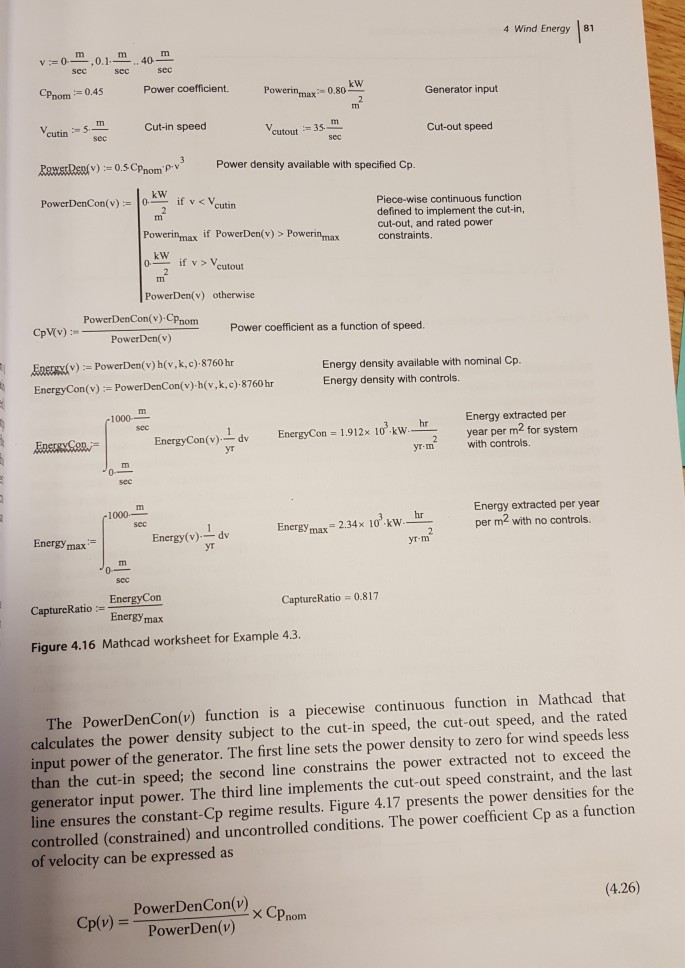 Solved cutout speeds. Example 4.2 will be extended to