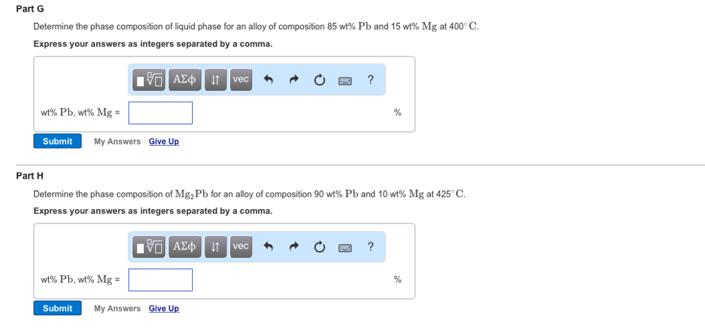 Solved Part G Determine the phase composition of liquid | Chegg.com