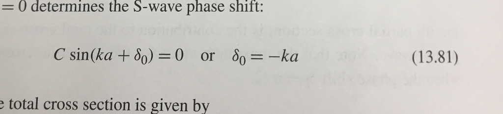 Solved 13.10. Evaluate the P-wave phase shift 8, for | Chegg.com