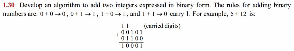 Solved Develop an algorithm to add two integers expressed in | Chegg.com