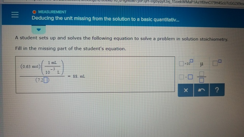 Solved A Student Sets Up And Solves The Following Equation | Chegg.com