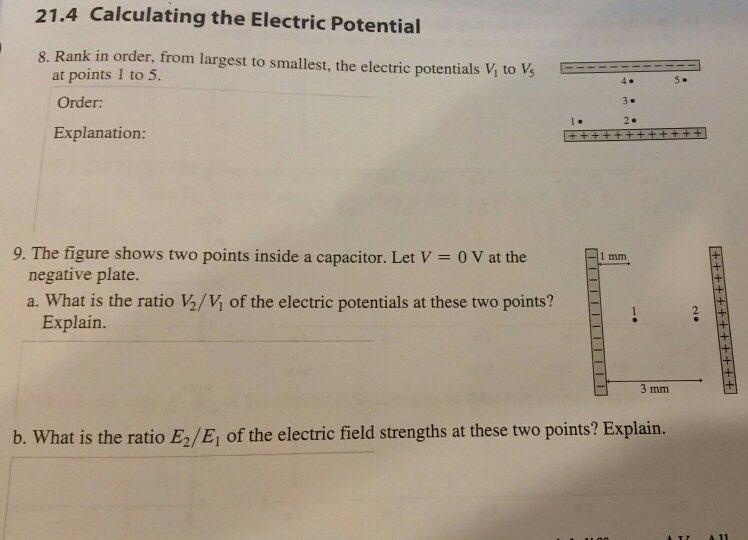 Solved: 21.4 Calculating The Electric Potential 8. Rank In... | Chegg.com