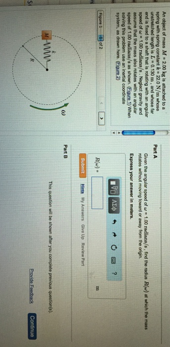 Solved An object of mass M = 2.00 kg is attached to a spring | Chegg.com