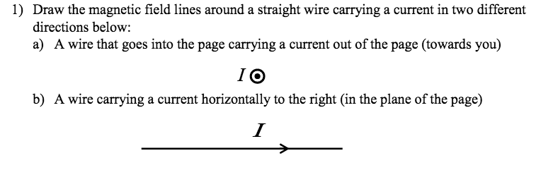 Solved Draw the magnetic field lines around a straight wire | Chegg.com