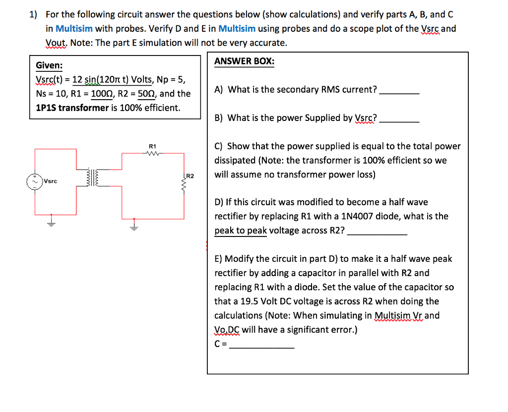 Solved NOTE: need to build a circuts by using Multisim | Chegg.com