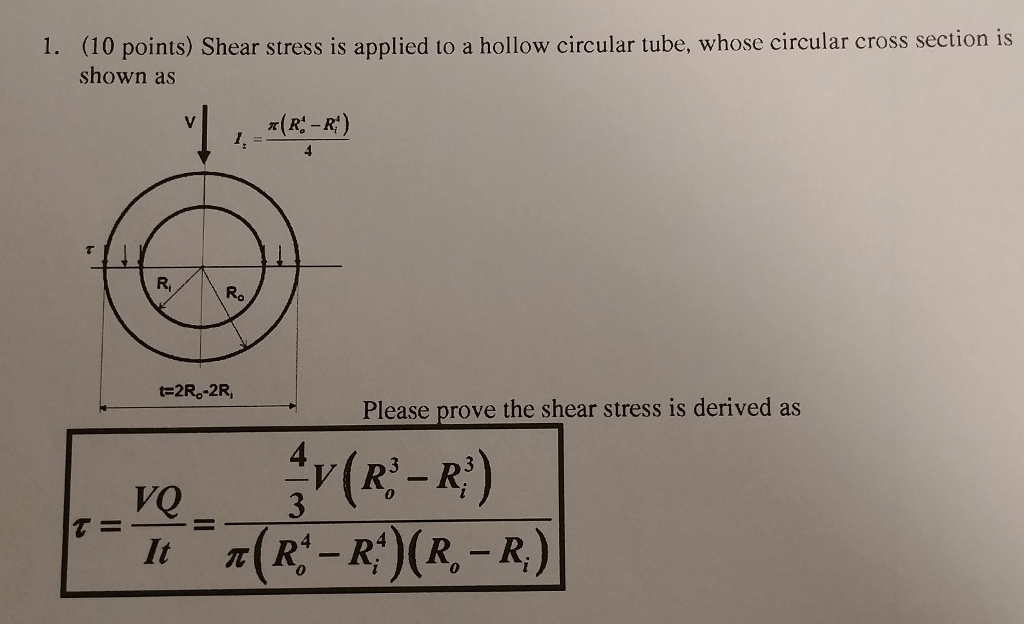 solved-shear-stress-is-applied-to-a-hollow-circular-tube-chegg