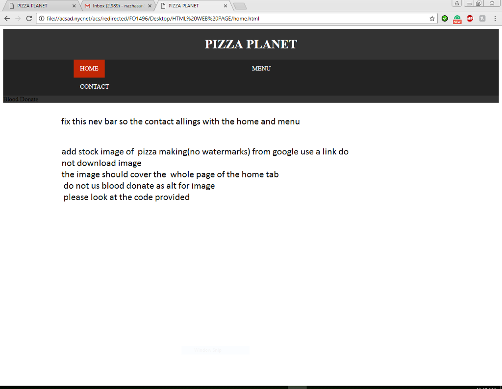 Solved PIZZA PLANET xM Inbox (2,989) - nazhasan x PIZZA | Chegg.com