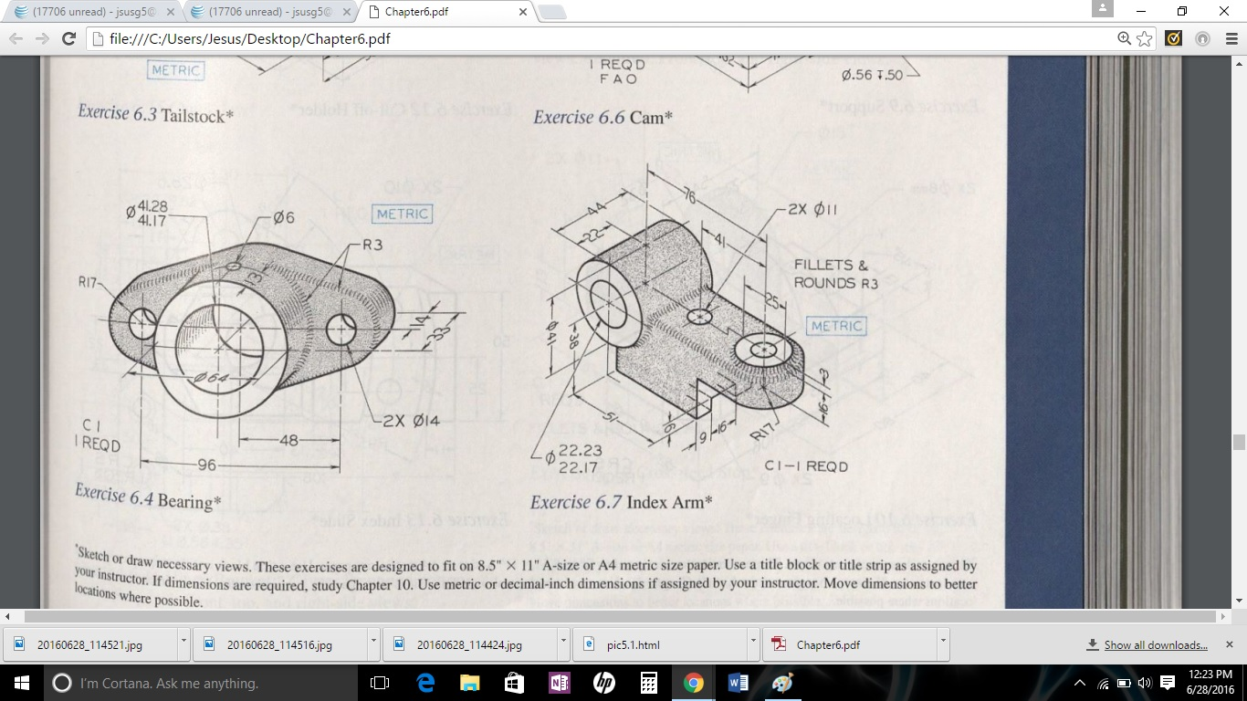 Solved Sketch Or Draw Necessary Views. These Exercises Are | Chegg.com