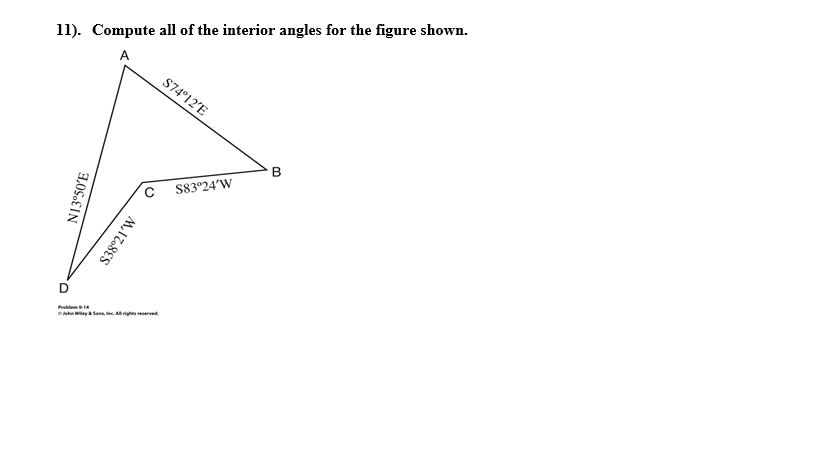 Solved Compute all o f the interior angles for the figure | Chegg.com