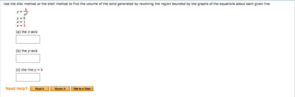 Solved Use the disk method or the shell method to find the | Chegg.com