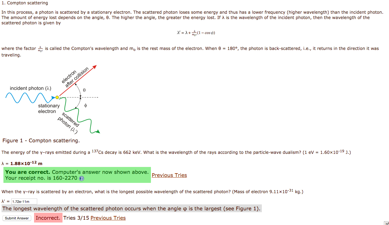 Solved In This Process A Photon Is Scattered By A Chegg