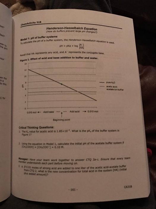 Solved To calculate the pH of a buffer system, the | Chegg.com
