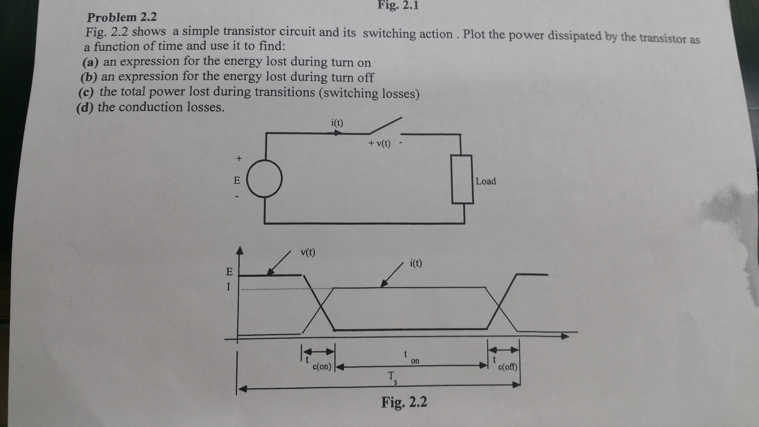 Solved Shows a simple transistor circuit and its switching