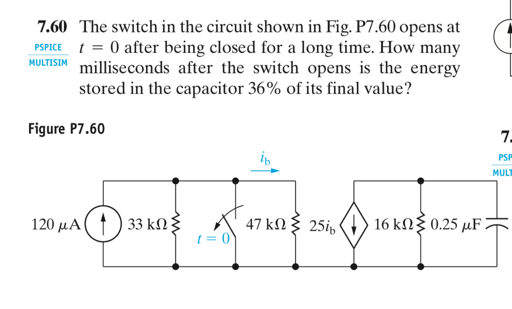 Solved 7.60 The switch in the circuit shown in Fig. P7.60