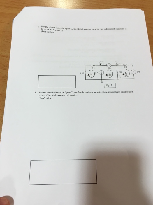 Solved For the circuit shown in figure 7, Use Nodal analyses | Chegg.com