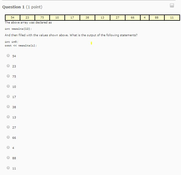 Solved Question 1 (1 point) 75 10 17 38 13 27 54 23 The | Chegg.com