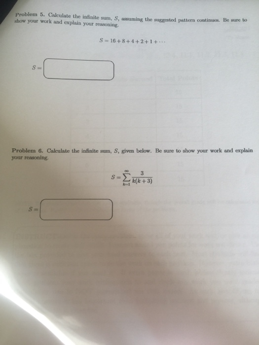 Solved Problem 5. Calculate the infinite sum, S, assuming | Chegg.com