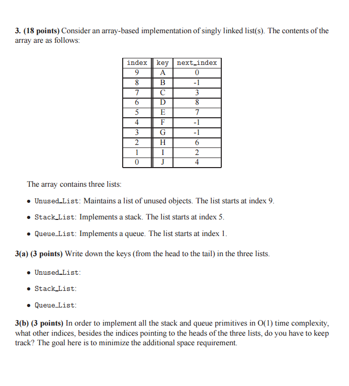 Consider an array-based implementation of singly | Chegg.com
