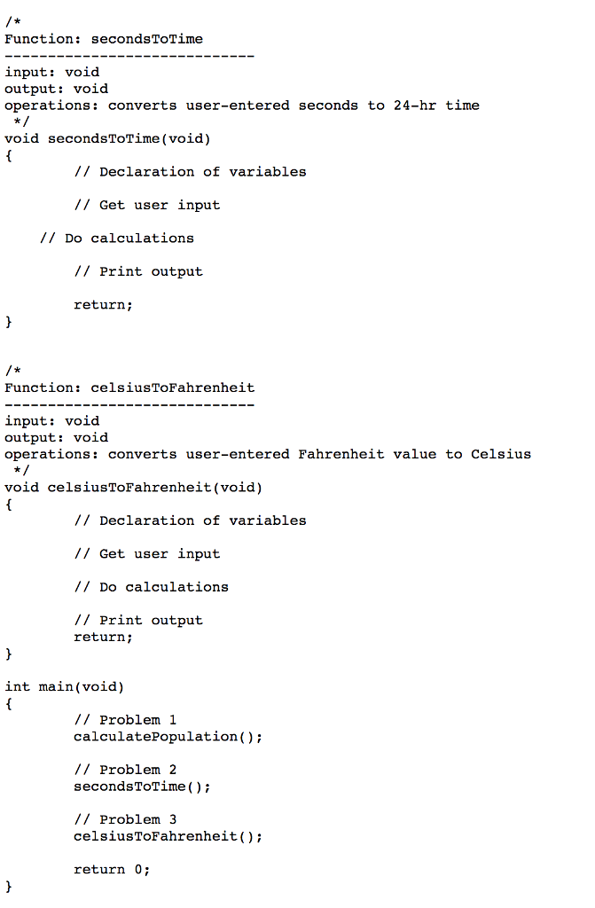 Solved Problem Set Write a function for each of the | Chegg.com