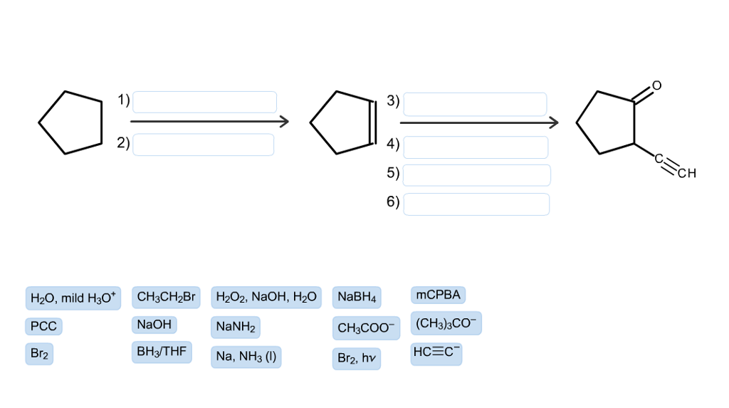 Solved 20 Mild H30 CH3CH2Br H202 NaOH H20 NaBH4 MCPBA Chegg Com   Phphm15OS 