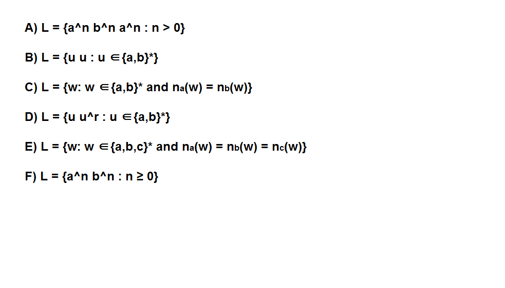 Solved A)L=(a^n ban a^n n > 0} B)L={u u u e(a.by c) L =