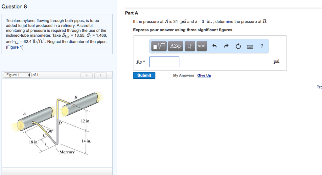 Solved Trichlorethylene, flowing through both pipes, is to | Chegg.com