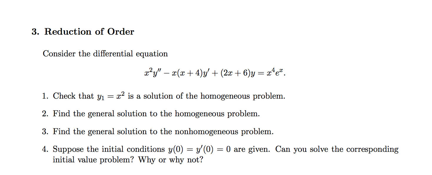 Solved Solving reduction of order problem. Please guide me